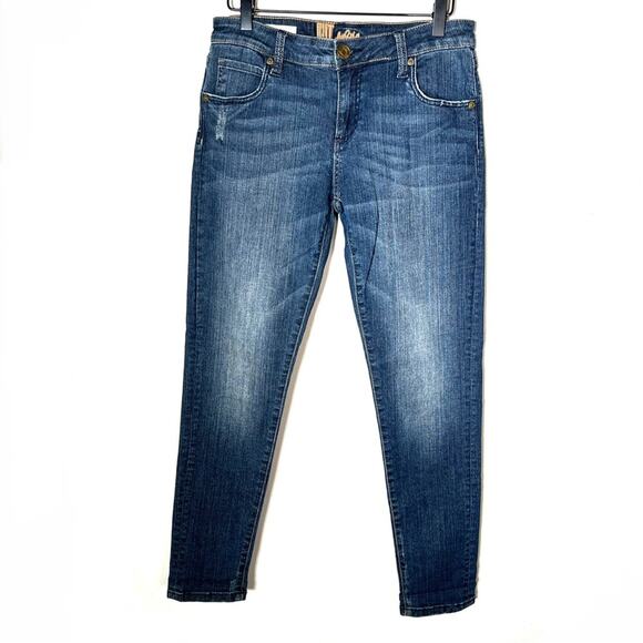 Kut from the Kloth medium wash distressed Katy boyfriend jeans size 2 B193 - Picture 1 of 5